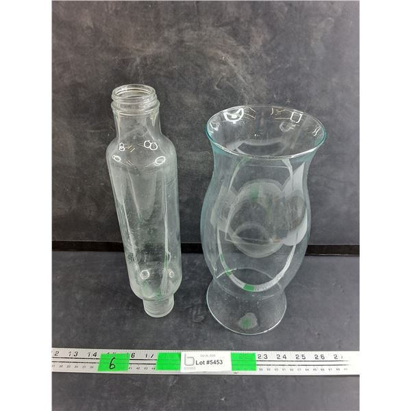 Glass Rolling Pin, Pillar Candle Hurricane Cover