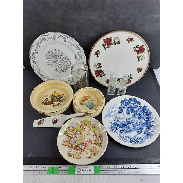 Decorative Plates, Childrens Dishes, Crystal Salt & Pepper Shakers, Cake Server