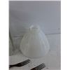 Image 3 : Kitchen Storage Canister, Milk Glass Lamp Shade, Antique Forks