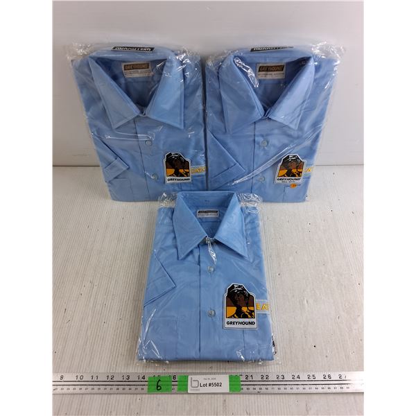 (3) Greyhound Uniform Shirts - New, Size  15 1/2