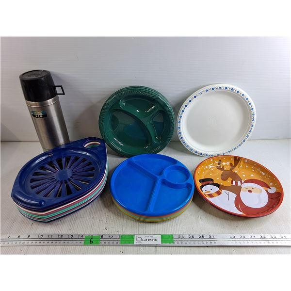 Plastic Food Plates, Thermos Insulated Bottle, Paper Plates, Dish Drainer Racks