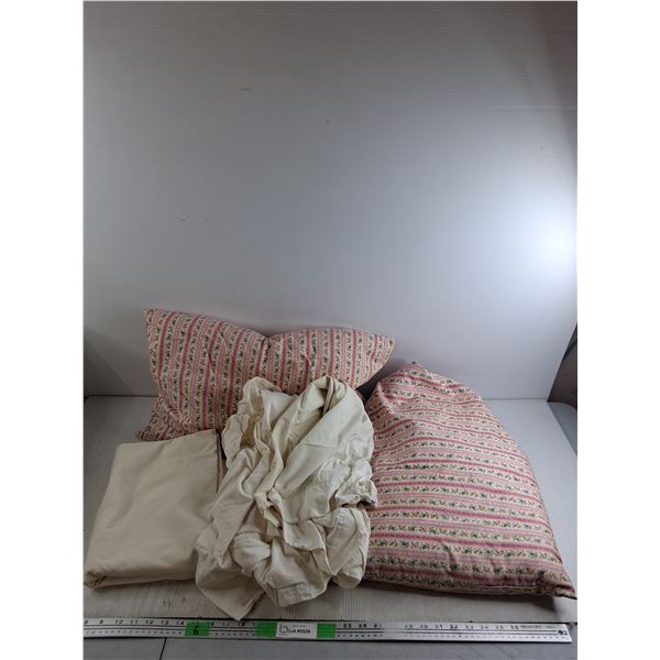 Feather Pillows 22" x 16" , Bed Sheets 68" x 54", Pillow Cases