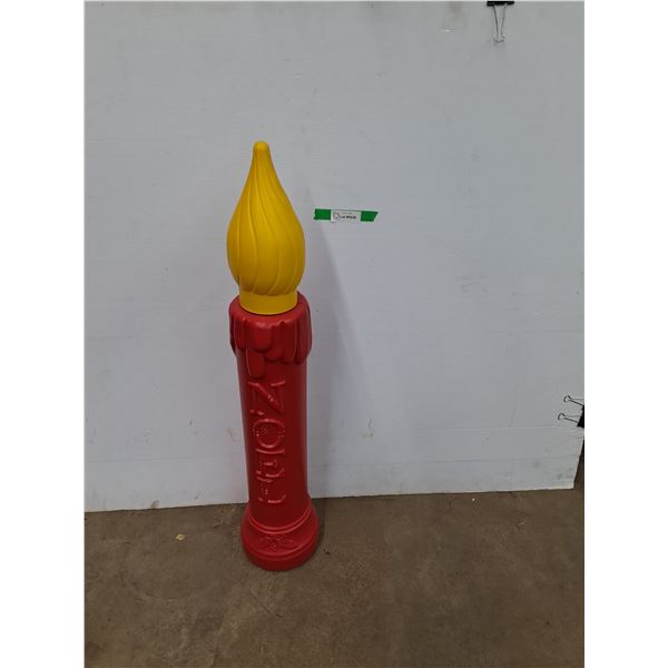 *Plastic Light- Up Noel Christmas Candle Decor, 40" Tall, Powers On, Cannot Ship