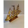 Image 4 : Brass Boat with Stand-16" long