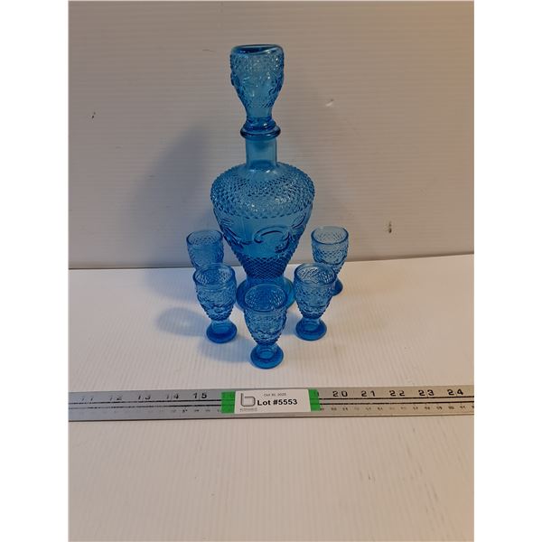 Blue Glass Decanter Set