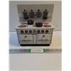 Image 1 : Vintage Miniature Tin Stove with Pots and Pans