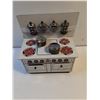 Image 6 : Vintage Miniature Tin Stove with Pots and Pans