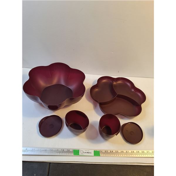 Chip N Dip Serving Tupperware Set