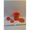 Image 1 : (2) Orange Vintage Tupperware Containers Up to 8x9"