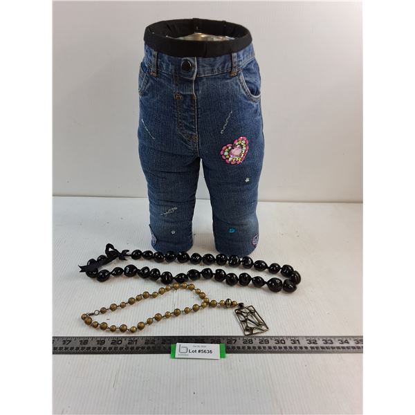 Custom Self-Standing Blue Jeans Tin - 17" Tall, Necklaces