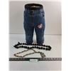 Image 1 : Custom Self-Standing Blue Jeans Tin - 17" Tall, Necklaces