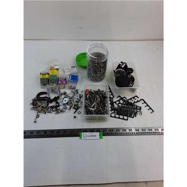 Assorted, Screws, Washers, Connectors, Fish Reel, Misc.