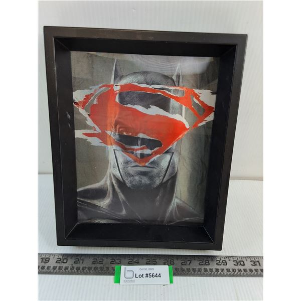 Framed Holographic Batman/Superman Wall Art - 9.5x11.5"