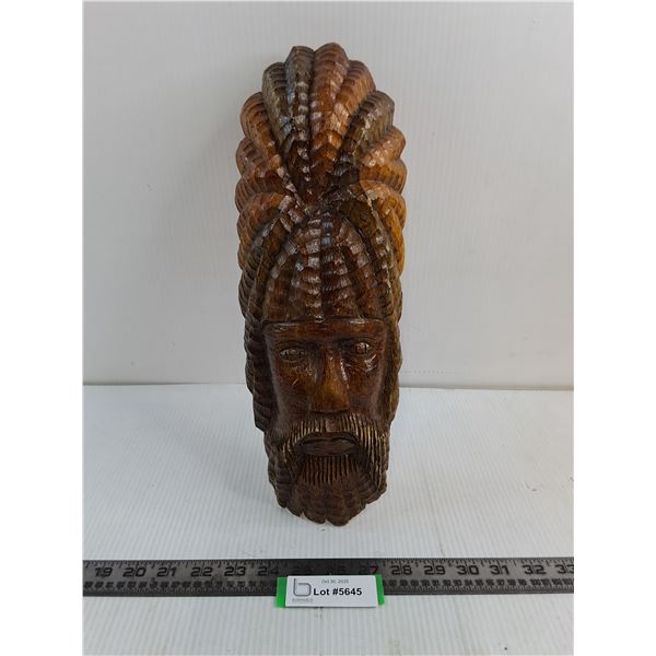Wooden "Bearded Man" Wall Decor - 16x5"