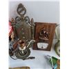 Image 4 : Storage Trunk 16x12x8", Sea Shells, Metal Wall Sconce, Wood Plaque Thermometer, Hudson Sprayer, Misc