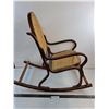 Image 1 : Child's Wood/Wicker Rocking Chair - 28x27x14" - Some Repair Needed - Pickup Only