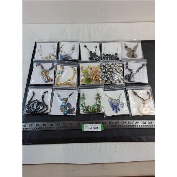 (15) New Costume Jewelry Necklaces