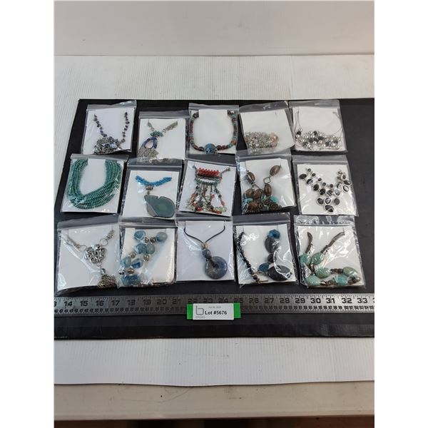 (15) New Costume Jewelry Necklaces