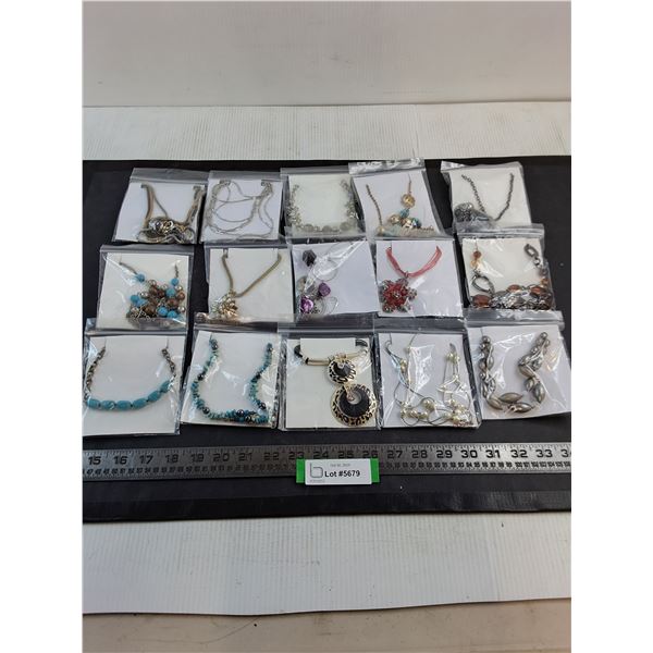 (15) New Costume Jewelry Necklaces