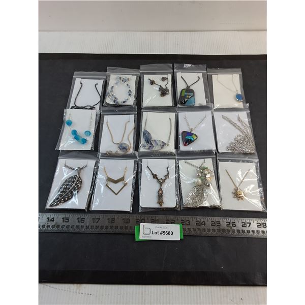 (15) New Costume Jewelry Necklaces