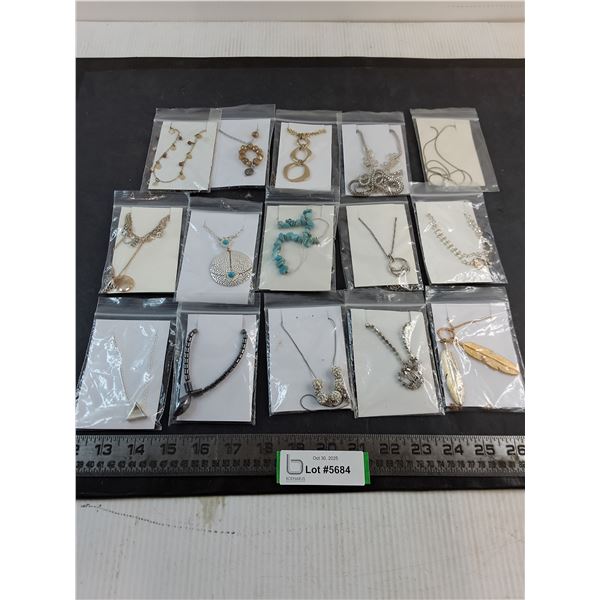 (15) New Costume Jewelry Necklaces