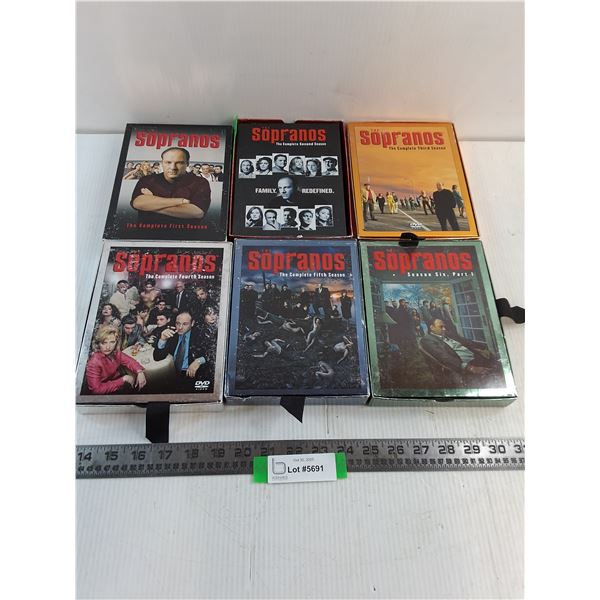 (6) Seasons of Sopranos DVDs (Missing Season 2, Disc 2)