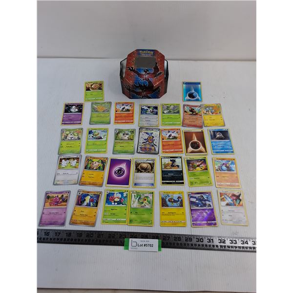 Pokemon Collector Tin w/30 Pokemon Collector Cards - Authenticity Not Guaranteed