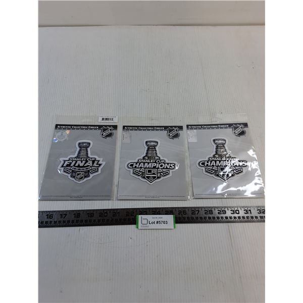 (3) Sealed NHL Patches (2014 LA Kings Champs, 2018 Finals)