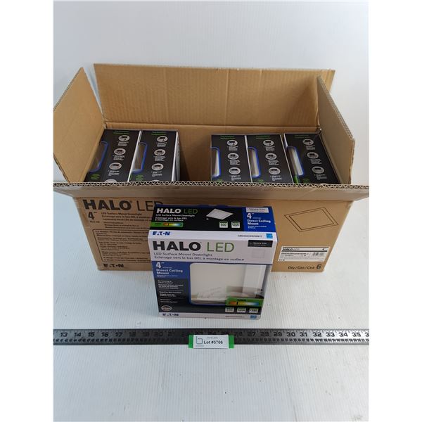 Carton of (6) New Halo LED Ceiling Mount Lights