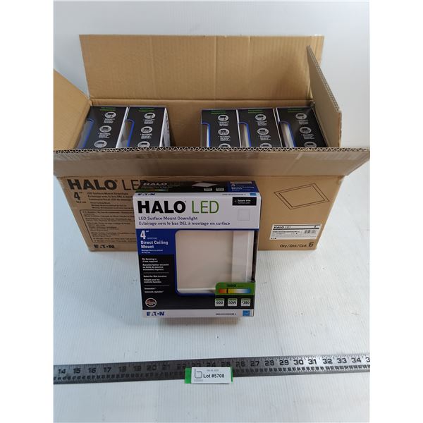 Carton of (6) New Halo LED Ceiling Mount Lights