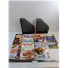 Image 1 : (12) Cooking/Entertaining Books/Magazines, (2) Metal Magazine Holders