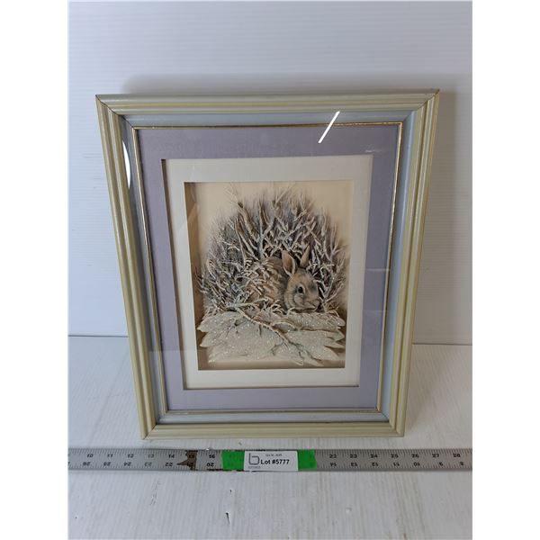 Framed Rabbit Artwork 16" x 13"