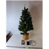 Image 1 : Christmas Tree 38" Tall with Rotating Stand- Working/Lights Do Not Power On-Has Replacement Bulb, Ca