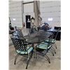 Image 1 : Metal Patio Set, 7 piece plus Cushions and Umbrella