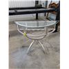 Image 1 : Glass Top Half Moon Table with 8 bottle Wine Storage