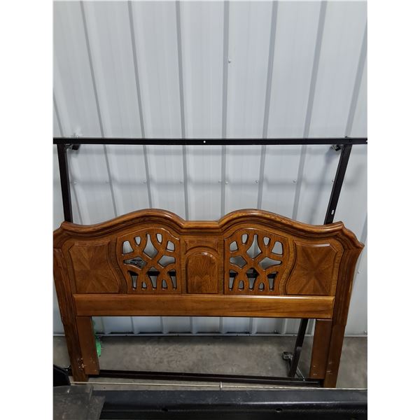 Wooden Headboard, Bed Frame and (2) Night Stands