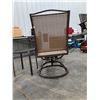 Image 2 : Patio Swivel Chair with Sidetable and Footrest