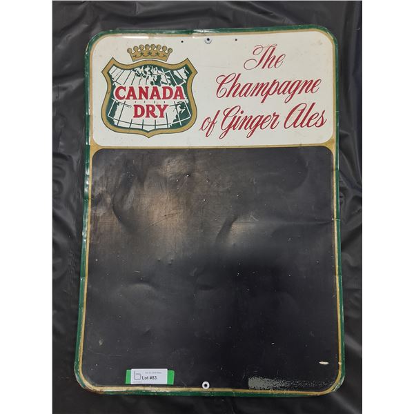 Metal Canada Dry Chalkboard Sign 19 1/4"x27 1/4"
