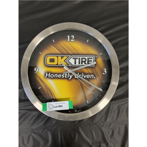 OK Tire Battery Operated Wall Clock