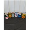 Image 1 : (6) Full Oil Cans-Coop, Risolene, Ford, Quaker State, Valvoline