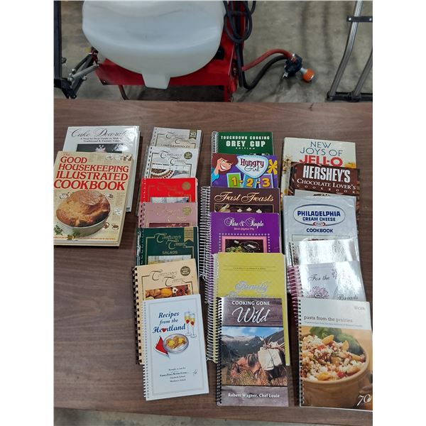 Lot of Various Recipe Books, Apron, Misc