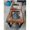 Image 1 : (2) Wood End Tables with Glass Inserts