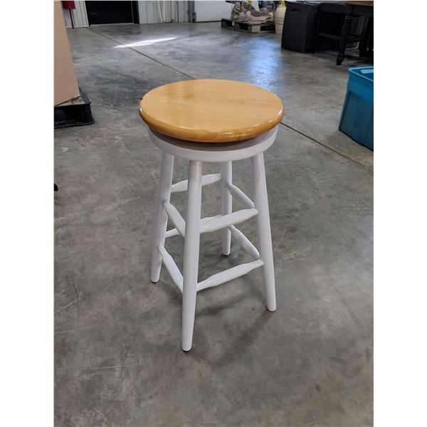 Wood Swivel-Top Stool