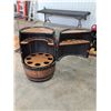 Image 3 : Oak Barrel Liquor Storage Cabinet