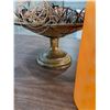 Image 3 : Tin Decorative Bowl with Dried Plant Assortment, (2) Vases