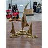 Image 1 : Set of 3 Brass Sailboats