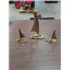 Image 3 : Set of 3 Brass Sailboats