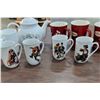Image 2 : Teapot, (4) Tim Hortons Mugs, (4) Norman Rockwell Mugs, (2) White Mugs, Stainless Steel Kettle