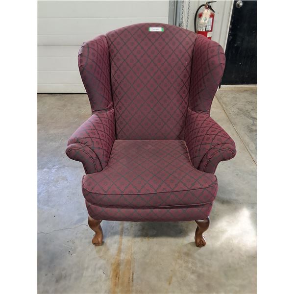 Burgundy Upholstered Chair