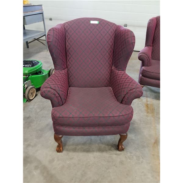 Burgundy Upholstered Chair